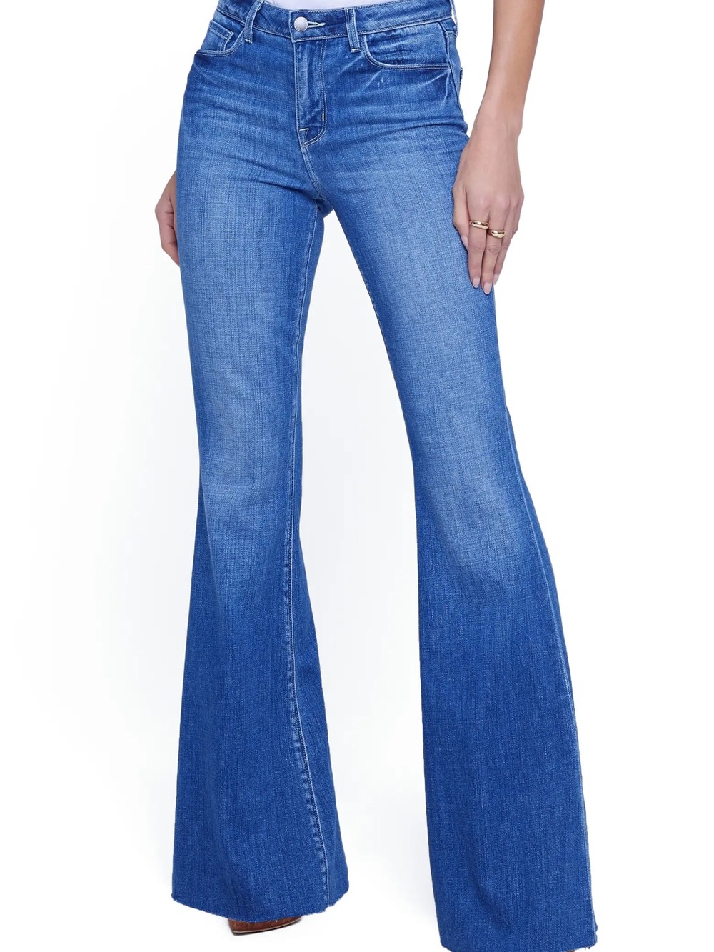 L’AGENCE Sera High-Rise Sneaker Flare Jeans Bordello Wash Size 28
